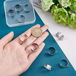 10Pcs 2 Size Stainless Steel Open Cuff Finger Ring Components&nbsp;STAS-UN0038-76