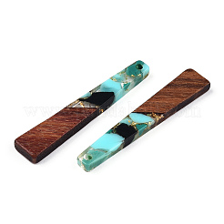 Transparent Resin & Walnut Wood Pendants&nbsp;RESI-N039-67D