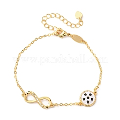 Sports Brass Micro Pave Cubic Zirconia Infinity Link Bracelets&nbsp;BJEW-D386-01E-G