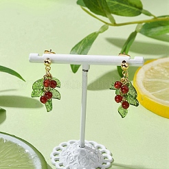 Christmas Natural Carnelian Stud Earring&nbsp;EJEW-TA00477