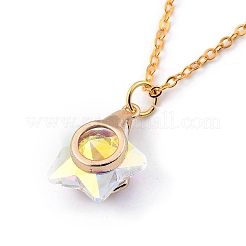 Electroplate Glass Pendants Necklaces&nbsp;NJEW-JN03037-01