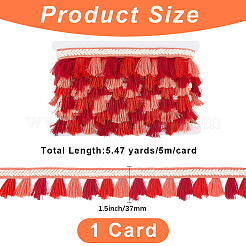 5.47 Yards Ethnic Style Polyester Fringe Lace Trims&nbsp;SRIB-CY0001-32B