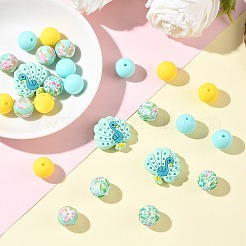 25Pcs 5 Styles Food Grade Eco-Friendly Silicone Focal Beads&nbsp;SIL-YW0001-96