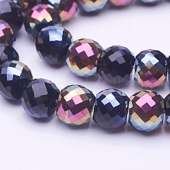 Electroplate Transparent Glass Beads Strands&nbsp;EGLA-E045-G01