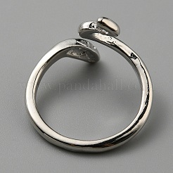 Alloy Snake Cuff Rings&nbsp;RJEW-WH0011-21P