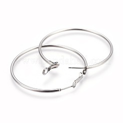 Tarnish Resistant 201 Stainless Steel Hoop Earrings&nbsp;EJEW-F188-24P-C