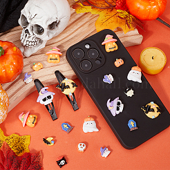 96Pcs 16 Styles Halloween Theme Opaque Resin Decoden Cabochons&nbsp;CRES-SC0002-90