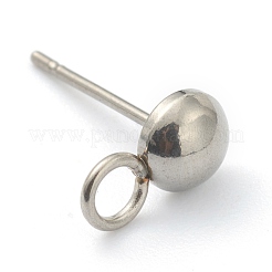 Non-Tarnish 202 Stainless Steel Stud Earring Findings&nbsp;STAS-F266-18B-P