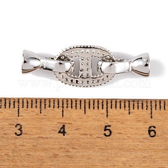 Rack Plating Brass Micro Pave Clear Cubic Zirconia Fold Over Clasps&nbsp;KK-K367-06P