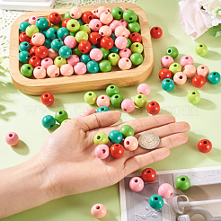 240Pcs 6 Colors Natural Wooden Beads&nbsp;WOOD-TA0002-74E