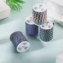 4 Rolls 4 Colors 4-Ply Polycotton Cord with Metallic Thread&nbsp;OCOR-TA0003-33D