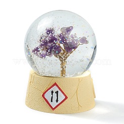 LED Light Glass Crystal Ball Display Decorations&nbsp;DJEW-H004-01