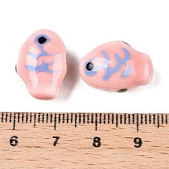 Handmade Printed Porcelain Beads Strand&nbsp;PORC-T133-02D
