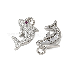 Brass Micro Pave Cubic Zirconia Pendants&nbsp;KK-L241-13P