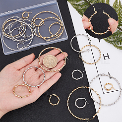 12Pairs 12 Style Stainless Steel Hoop Earrings&nbsp;STAS-UN0028-53