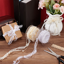 2 Rolls 2 Colors Plastic Imitation Pearl Beaded Trim&nbsp;OCOR-FG0002-06