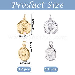 24Pcs 2 Colors 304 Stainless Steel Pendants&nbsp;STAS-HS0001-90B