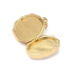 Oval with Butterfly Brass Enamel Locket Pendants&nbsp;KK-P334-18G-02