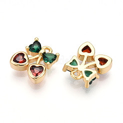 Brass Micro Pave Cubic Zirconia Charms&nbsp;KK-N261-94A-G