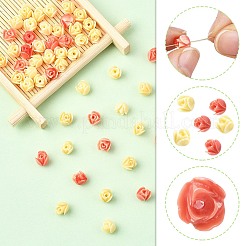 60Pcs 2 Colors Synthetic Coral Carved Flower Rose Beads&nbsp;CORA-SC0001-17