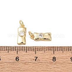 Brass Micro Pave Cubic Zirconia Pendants&nbsp;KK-D019-10G
