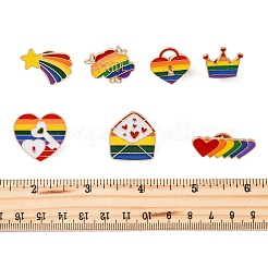 7Pcs 7 Styles Pride Rainbow Theme Enamel Pins&nbsp;JEWB-FP0001-04