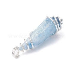 Electroplated Natural Quartz Crystal Dyed Copper Wire Wrapped Pendants&nbsp;PALLOY-JF02327-04
