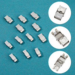 12Pcs 2 Styles Rectangle 201 Stainless Steel Watch Band Clasps&nbsp;STAS-DC0016-42