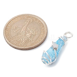 Electroplated Natural Quartz Crystal Dyed Copper Wire Wrapped Pendants&nbsp;PALLOY-JF02327-03