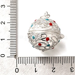 Rack Plating Brass Enamel Bead Cage Pendants&nbsp;KK-M313-11S-02