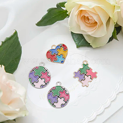 40Pcs 10 Style Alloy Enamel Pendants&nbsp;ENAM-NB0002-04
