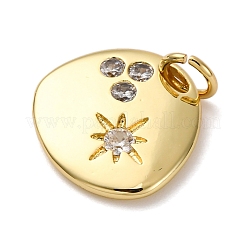 Brass Micro Pave Cubic Zirconia Pendants&nbsp;KK-P308-56G