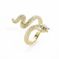Snake Shape Rack Plating Alloy Cuff Rings&nbsp;RJEW-Q163-013A-RS