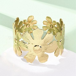 304 Stainless Steel Cuff Bangles for Women&nbsp;BJEW-B150-05G