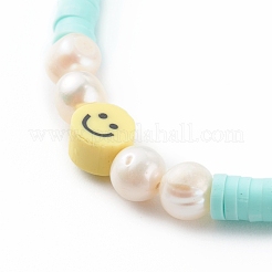 Handmade Polymer Clay Heishi Beaded Stretch Bracelets&nbsp;BJEW-JB06143-02