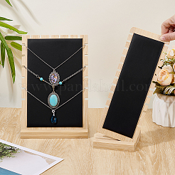 2 Sets 2 Styles Bamboo Slant Back Necklace Organizer Display Stands&nbsp;NDIS-PH0001-09B