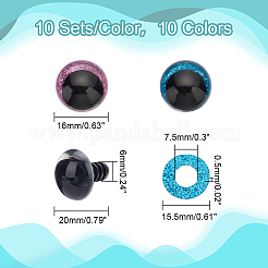10 Bags 10 Colors Plastic Doll Eyes&nbsp;FIND-PH0018-07