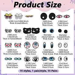 15 Styles Eye Computerized Embroidery Polyester Iron on/Sew on Patches&nbsp;PATC-NB0001-62