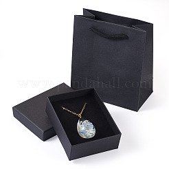 1Pc Dried Flower Stainless Steel Cable Chain Necklaces&nbsp;NJEW-TA0001-19B
