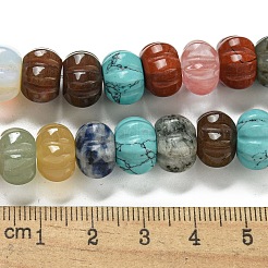 Natural & Synthetic Mixed Gemstone Pumpkin Beads Strands&nbsp;G-G142-A06-01