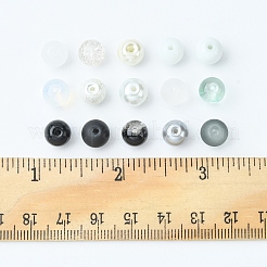 375Pcs 15 Style Imitation Jade & Pearl & Baking Paint Glass Beads&nbsp;GLAA-FS0001-34