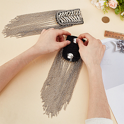 Velvet & Iron Curb Chain Tassel Rivet Epaulettes&nbsp;AJEW-WH0481-583
