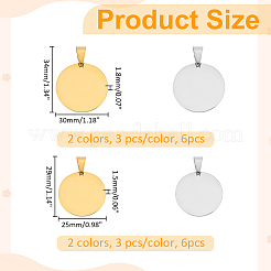 12Pcs 4 Styles 304 Stainless Steel Pendants&nbsp;STAS-WR0001-16