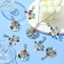 10Pcs 2 Styles Tibetan Style Alloy Pendant Decorations&nbsp;HJEW-CJ0001-17