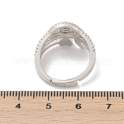 Brass Micro Pave Cubic Zirconia Finger Rings for Women&nbsp;RJEW-C129-05P