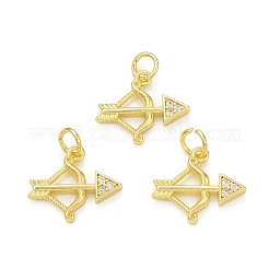 Rack Plating Brass with Cubic Zirconia Charms&nbsp;KK-C011-54G