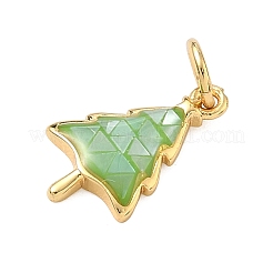 Christmas Brass Enamel Pendants&nbsp;KK-H534-08G-01