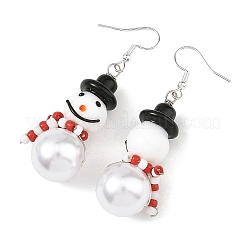Christmas Handmade Lampwork Dangle Earrings&nbsp;EJEW-JE07516-02