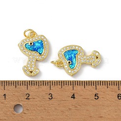 Brass Micro Pave Cubic Zirconia Pendants&nbsp;KK-A197-08G