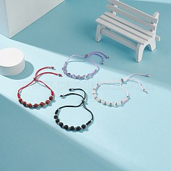 Natural Mixed Stone Beads Slider Bracelets for Men Women&nbsp;BJEW-JB08717